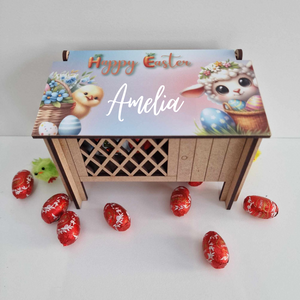 Personalised Easter Hutch Chocolate Holder