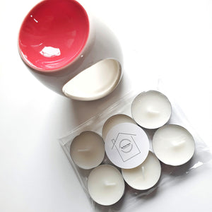 Ceramic White Wax Melt Burners with Coloured Top
